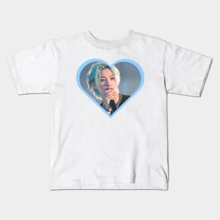 Kpop Stray Kids Felix Blue Heart Kids T-Shirt